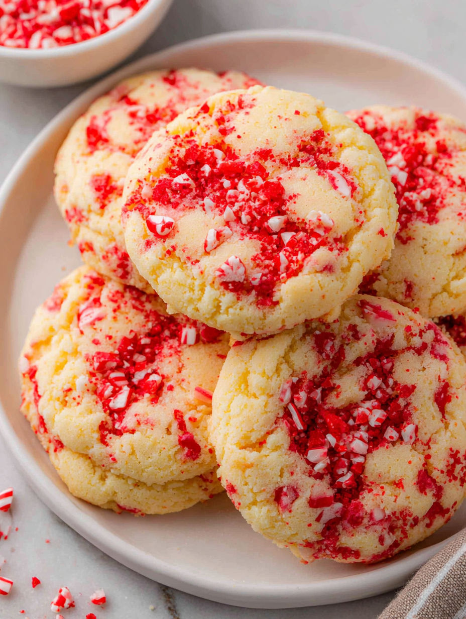 A plate of red hot cookies.