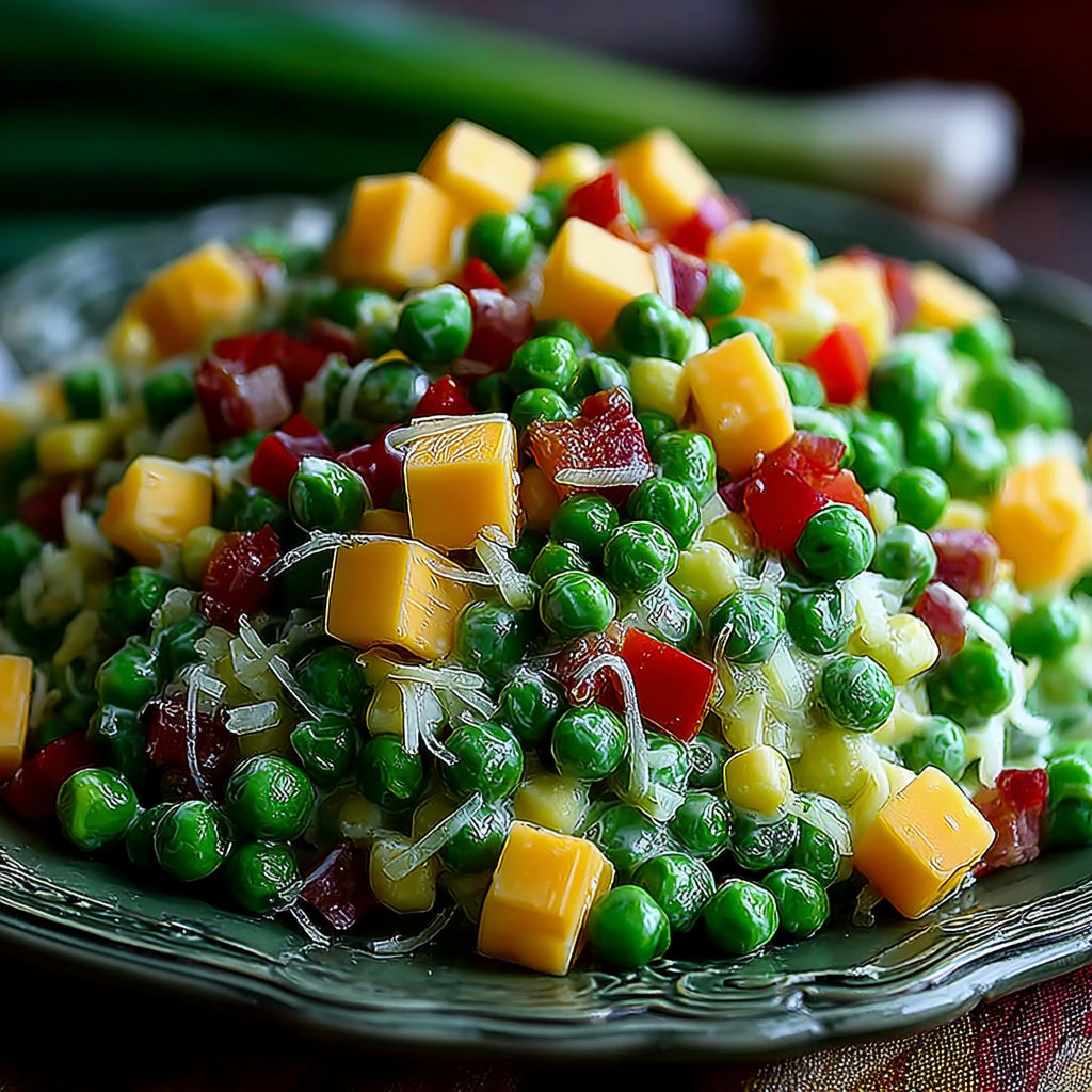 A plate of delicious Irish pea salad.