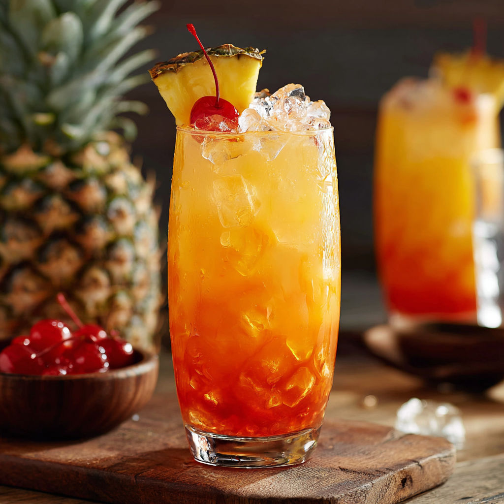 A glass of Virgin Island Breeze Cocktail.