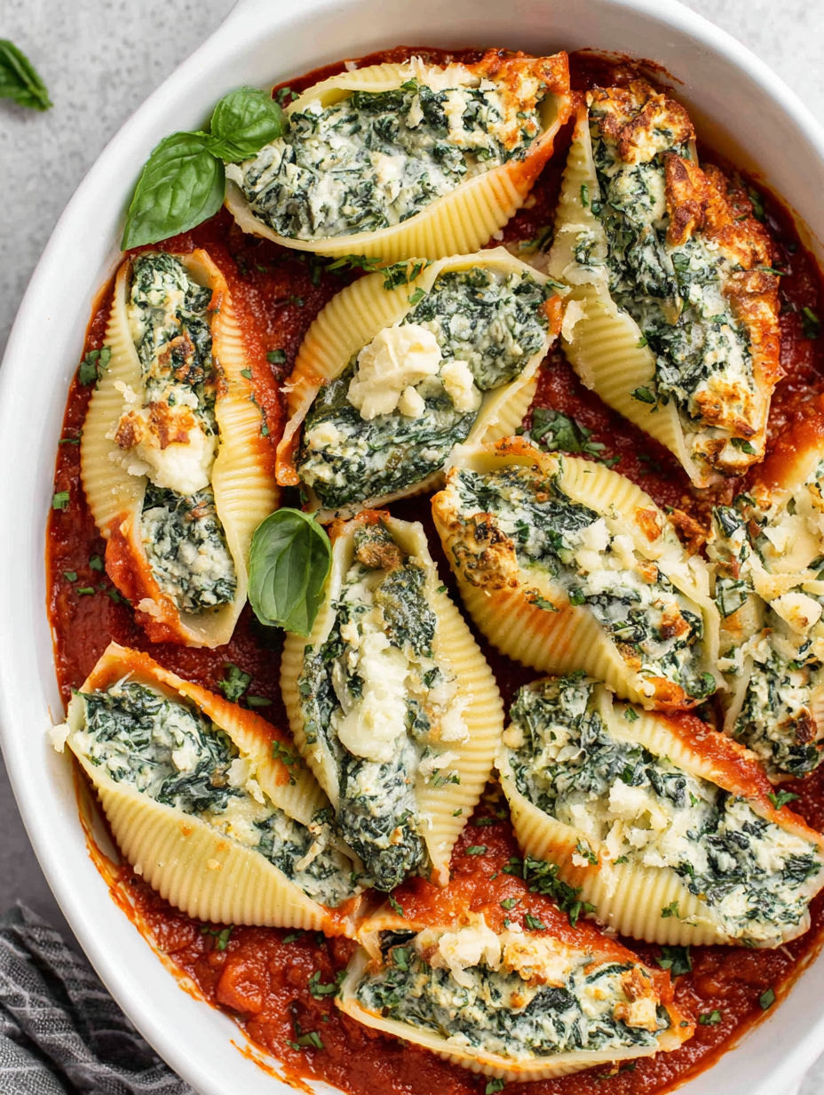 A bowl of pasta with spinach and cheese.