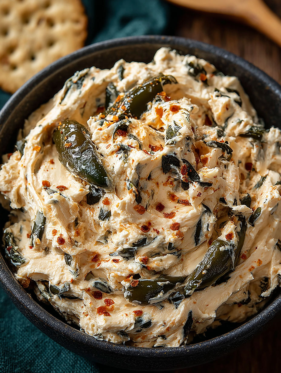 A bowl of food with green peppers and spices.