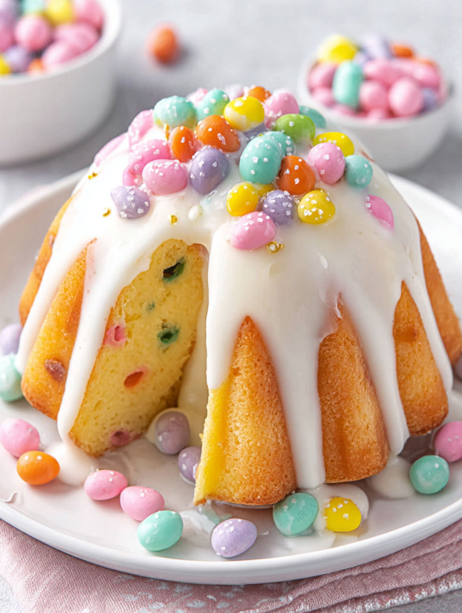 A cake with a hidden surprise inside.