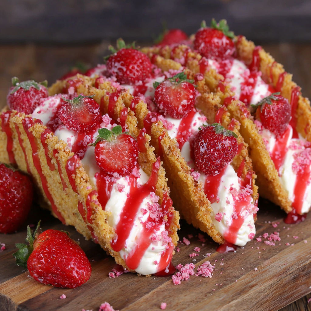 A dessert made with strawberries and cream.