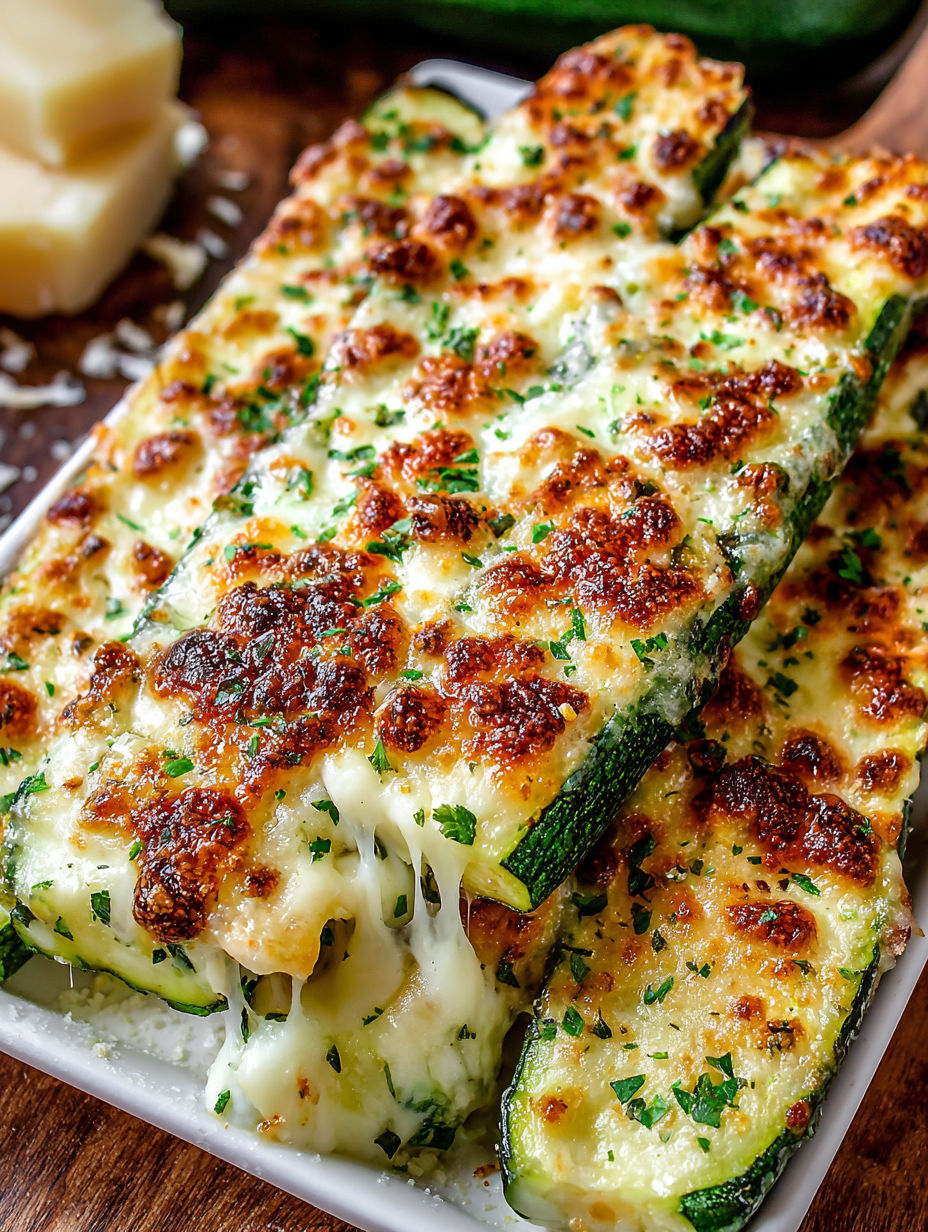A delicious baked zucchini cheese dish.