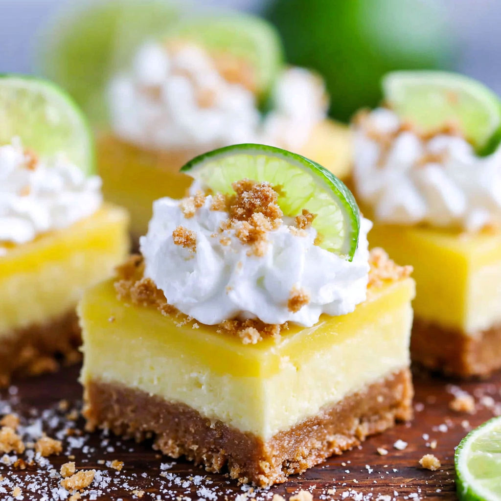A slice of key lime pie with honey whipped cream.