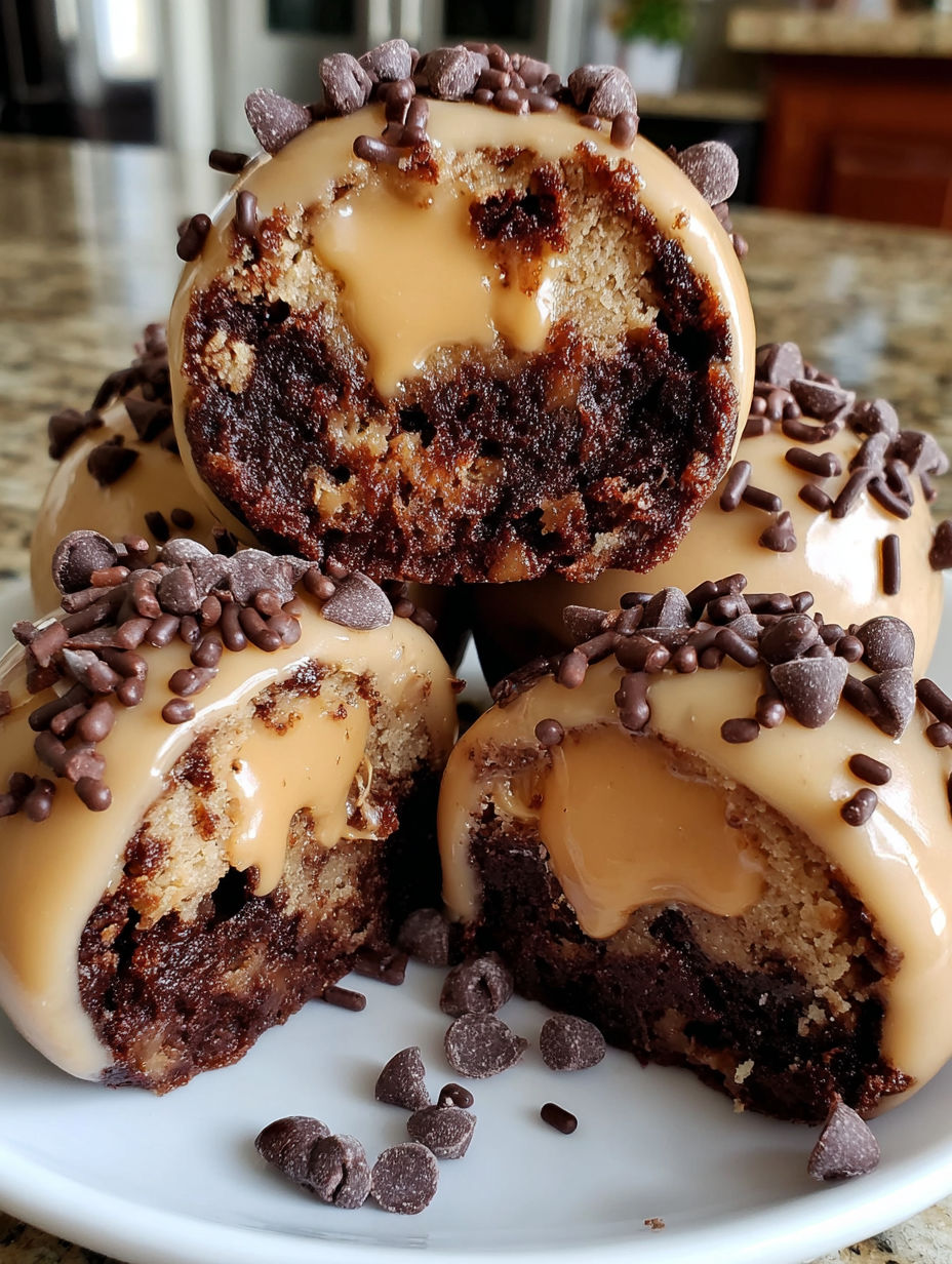 A plate of chocolate covered doughnuts.