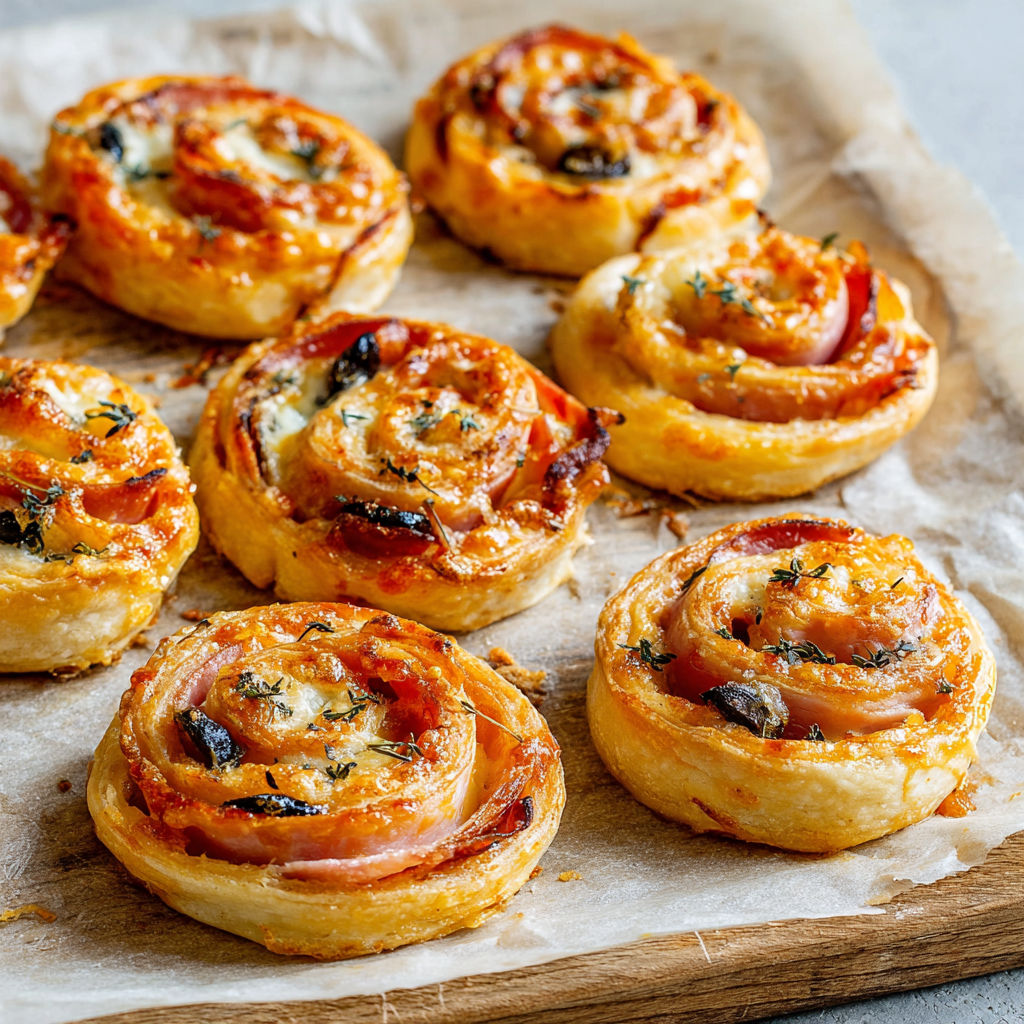 A tray of ham and cheese pinwheels.