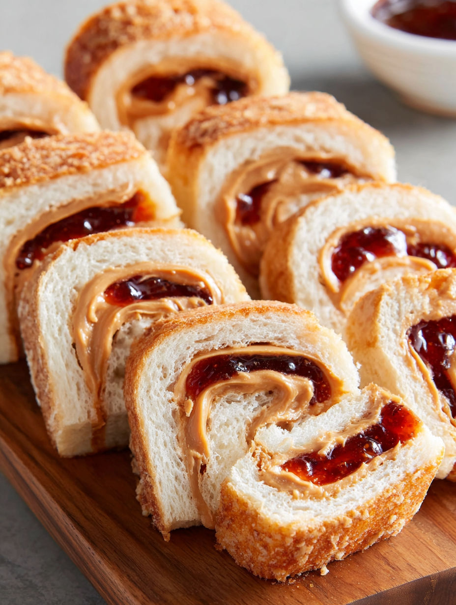 Sushi rolls with peanut butter and jelly.
