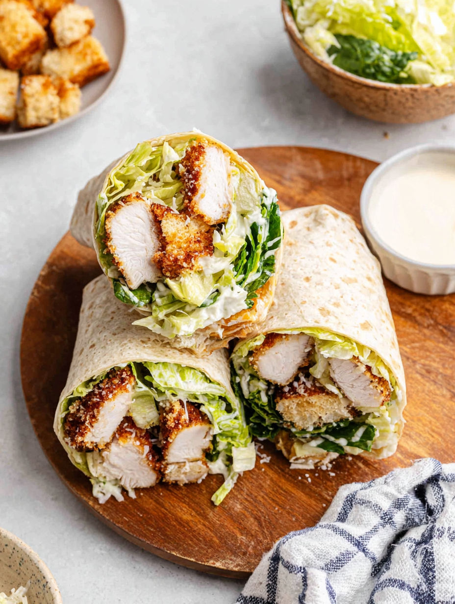 A chicken wrap with lettuce and cheese.