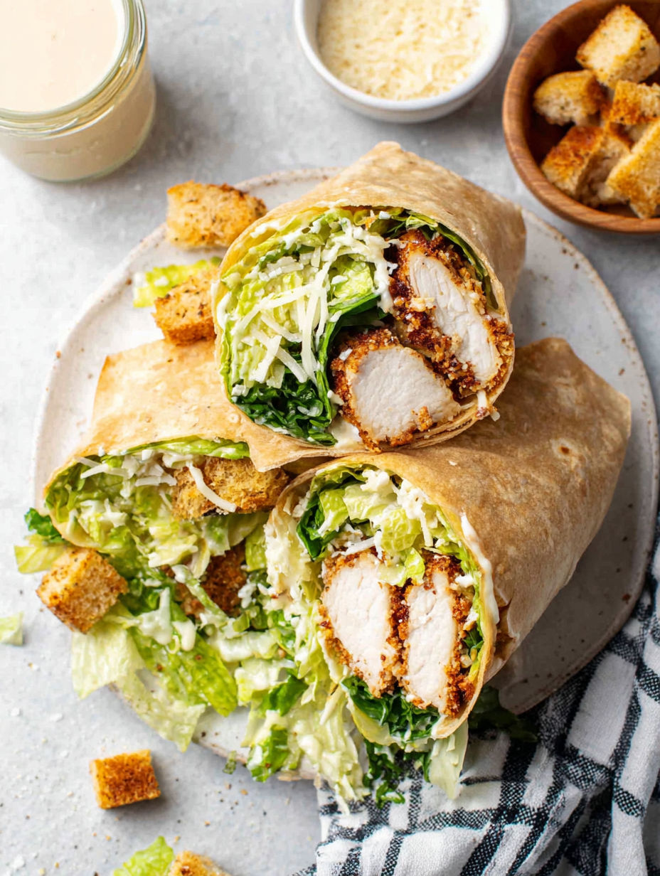 A chicken wrap with lettuce and cheese.