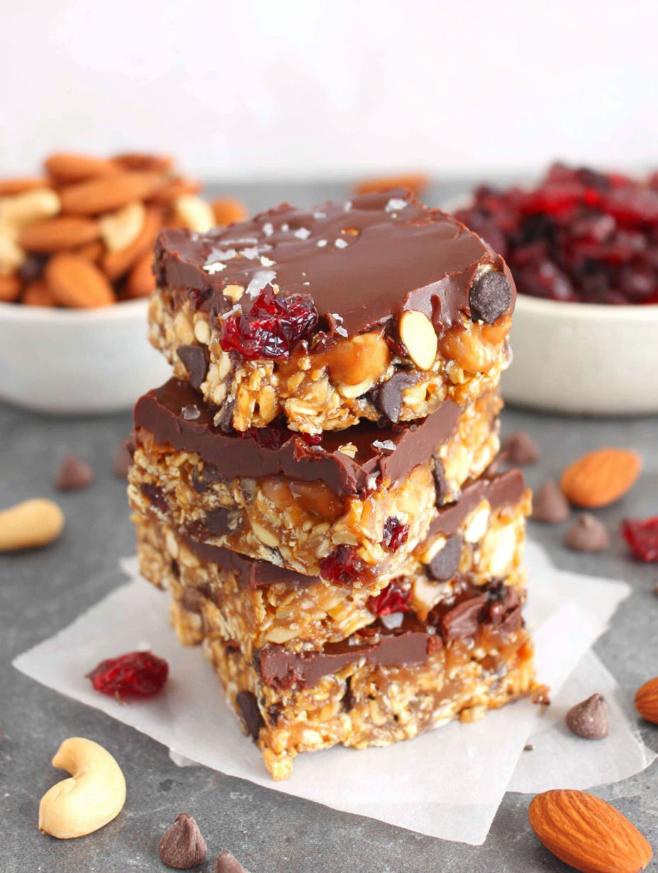 A stack of chocolate and peanut butter bars.