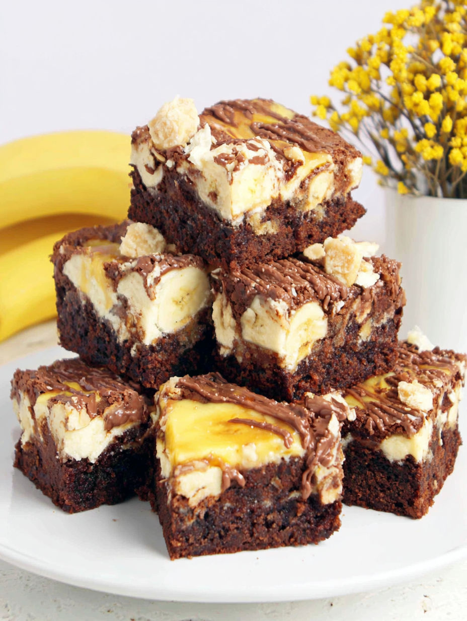 A stack of chocolate and yellow cake bars.