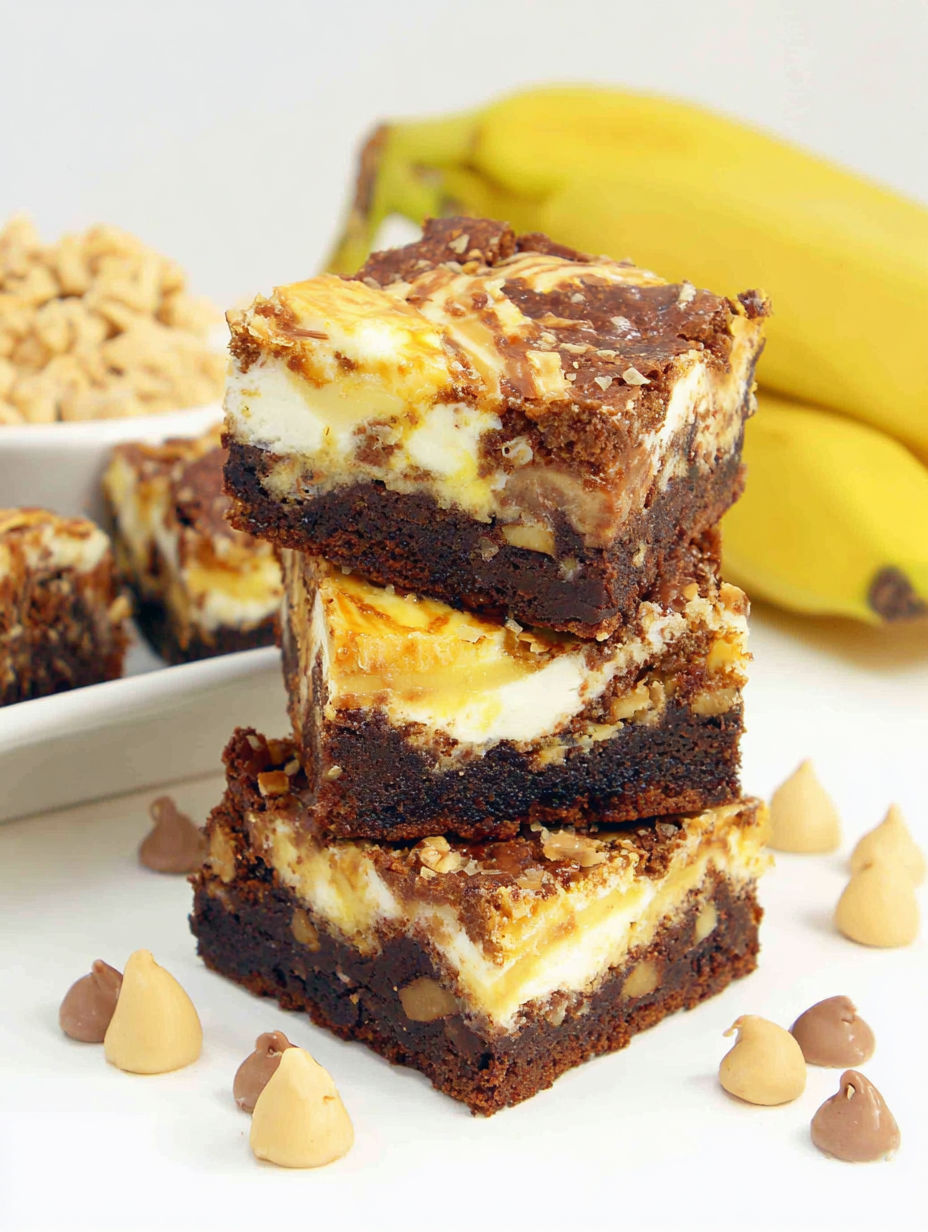 A stack of brownies with white frosting.