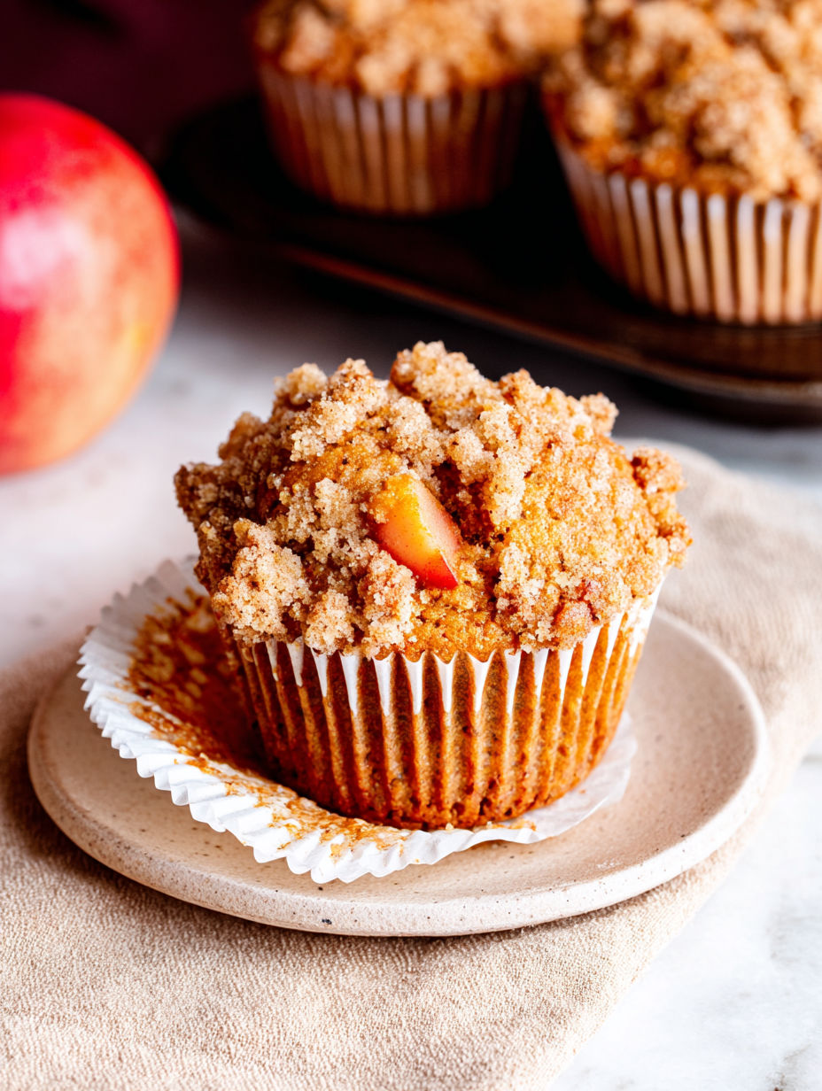 A muffin with a strawberry on top.