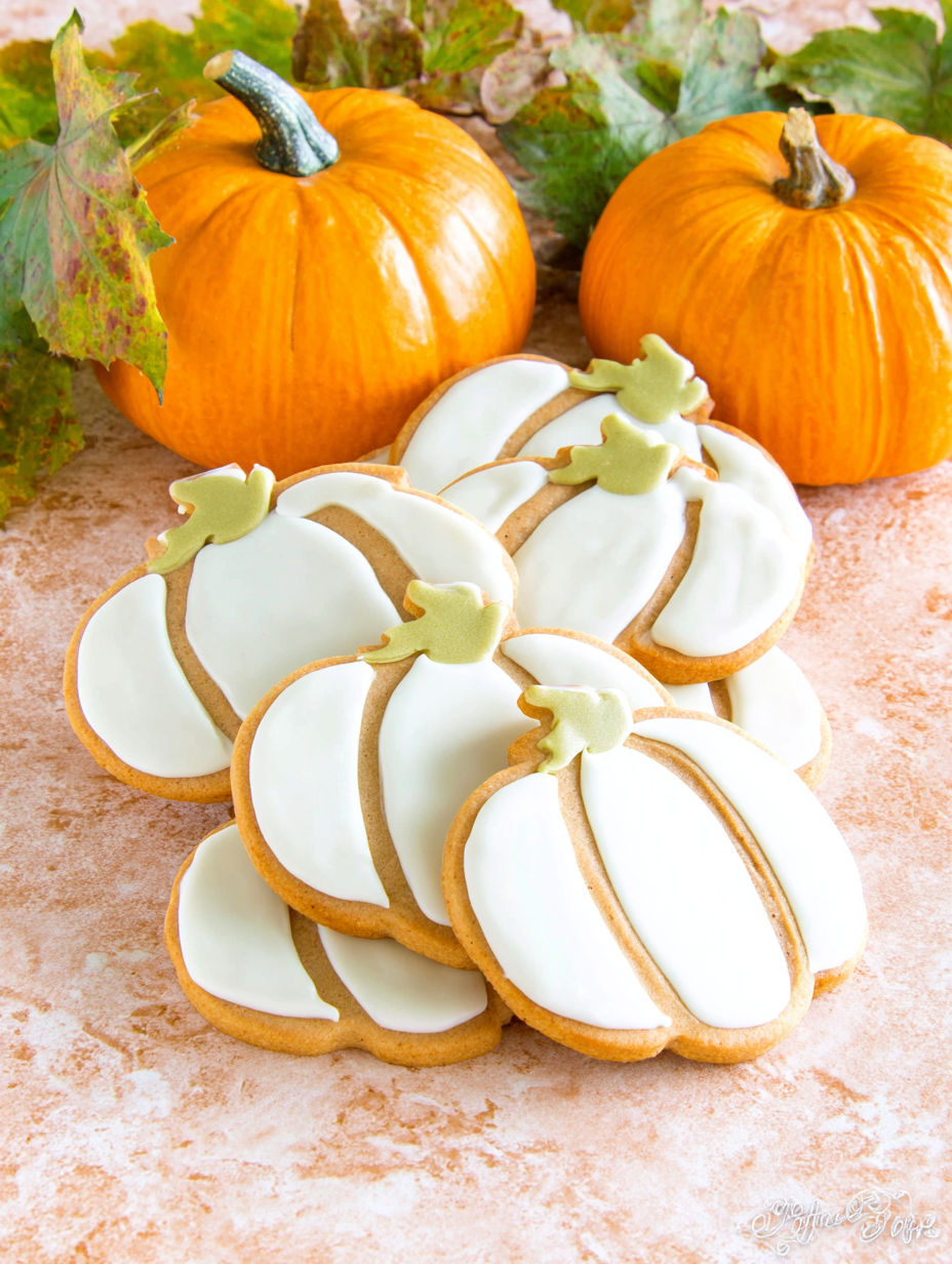 Pumpkin spice sugar cookies with maple icing.