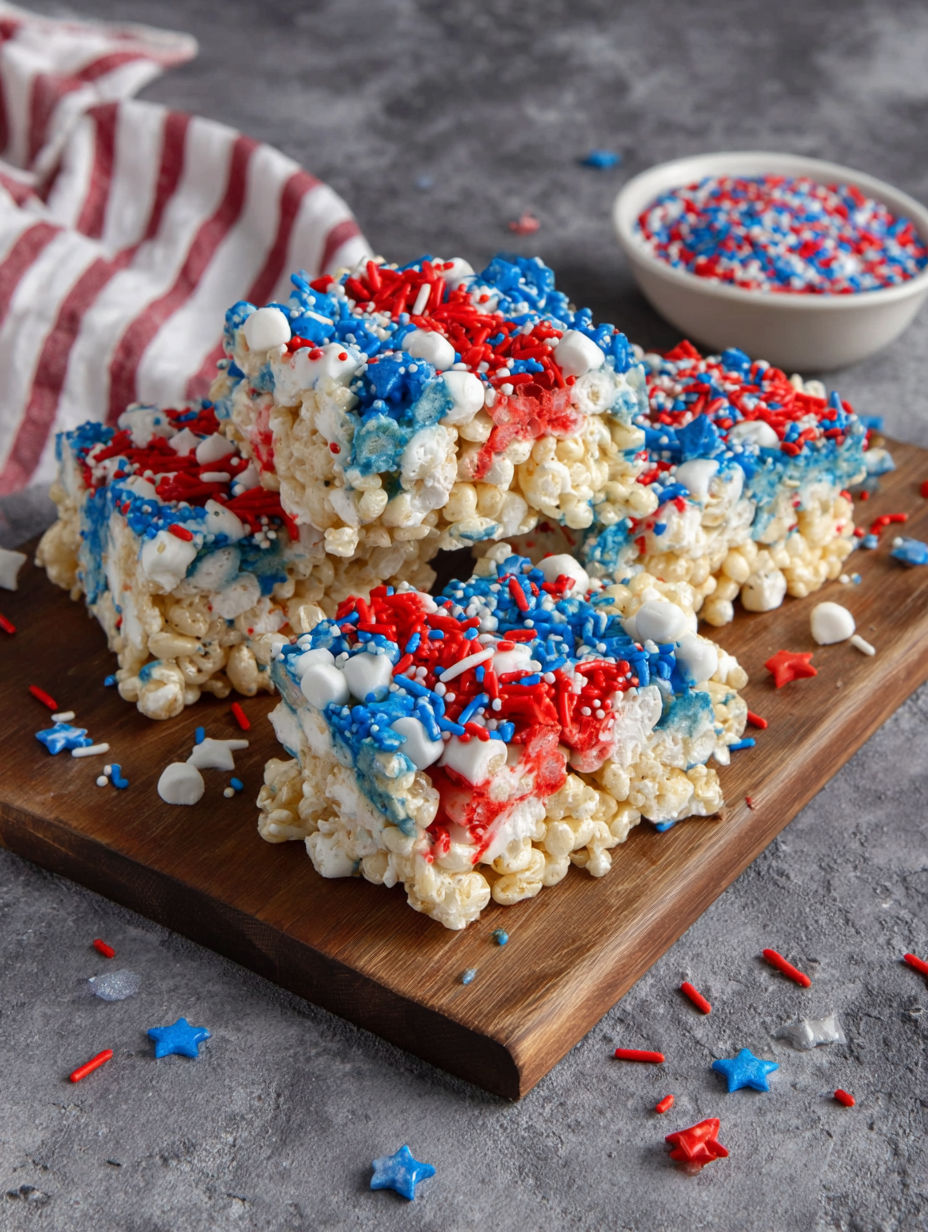 A cake with red, white and blue colors.