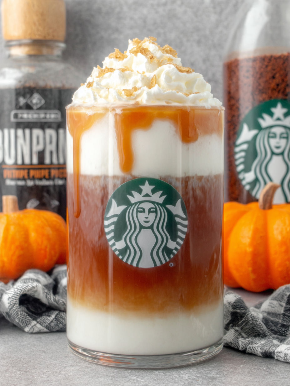A cup of coffee with a pumpkin spice latte.