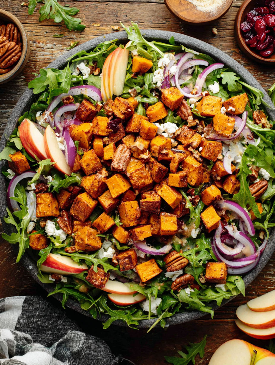 A salad with a variety of vegetables and fruits.