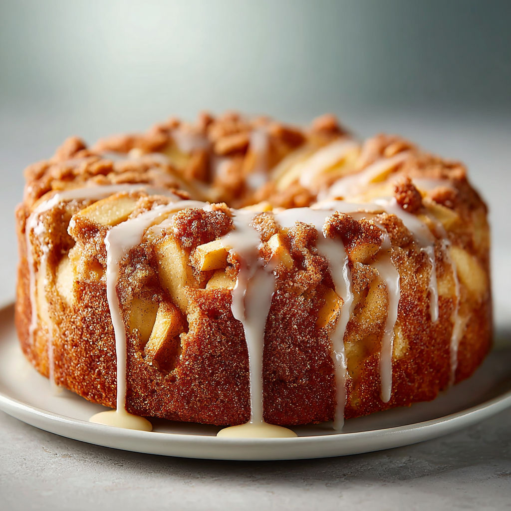 A cake with a vanilla glaze.