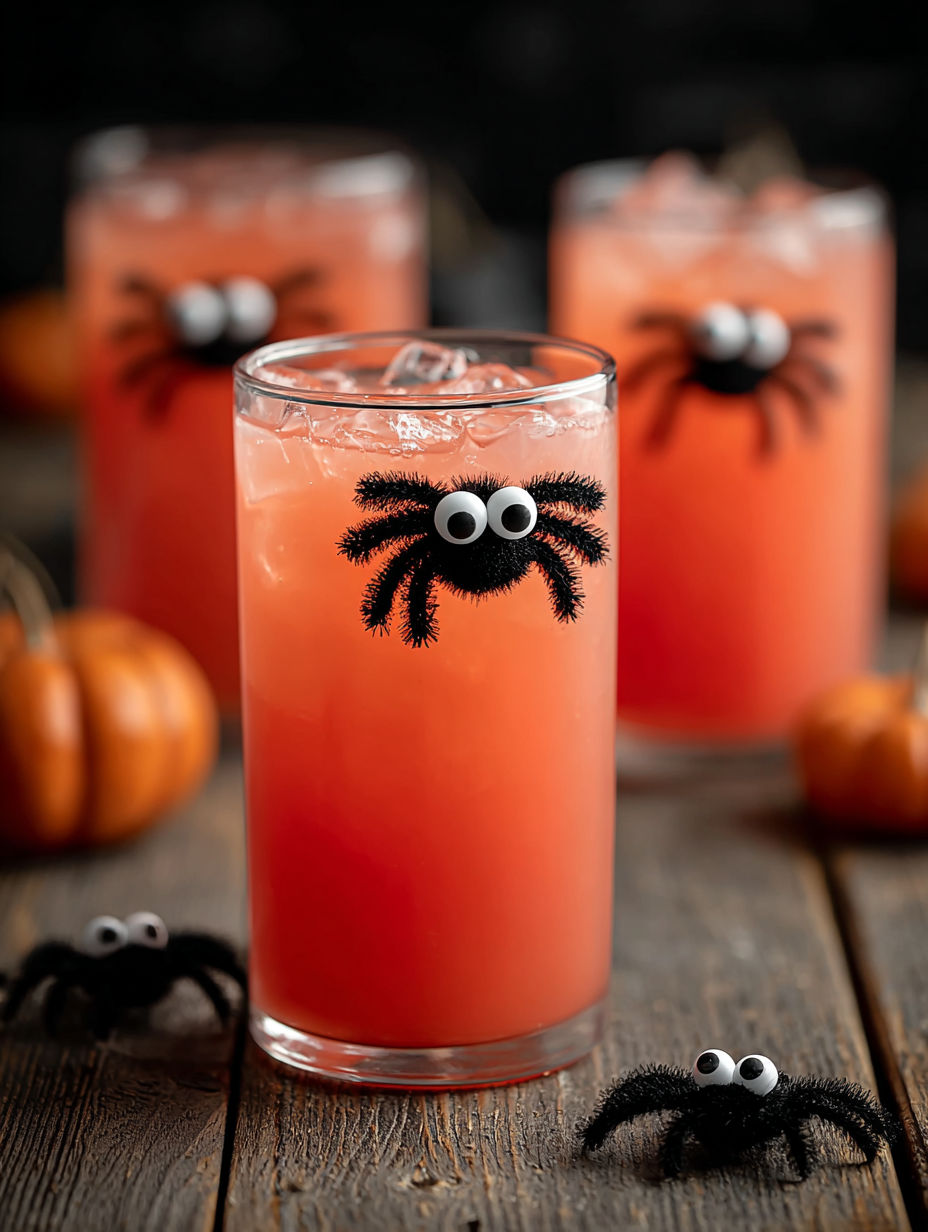 A glass of Spooky Spider Punch.