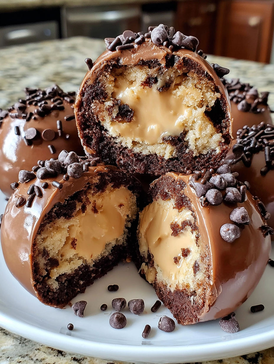 Chocolate chip cookie dough brownie bombs.