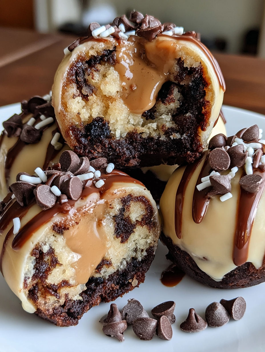 Chocolate chip cookie dough brownie bombs.