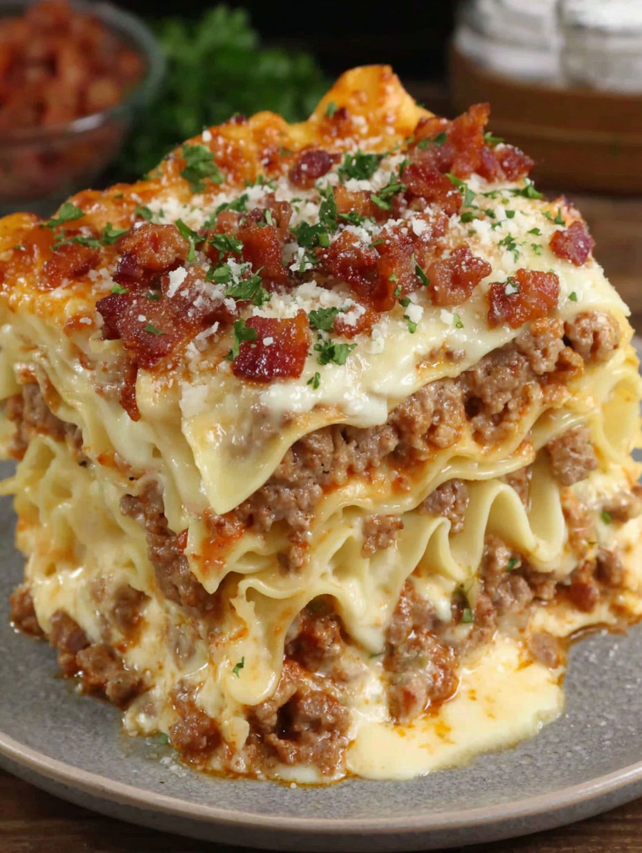 A close up of a lasagna dish.