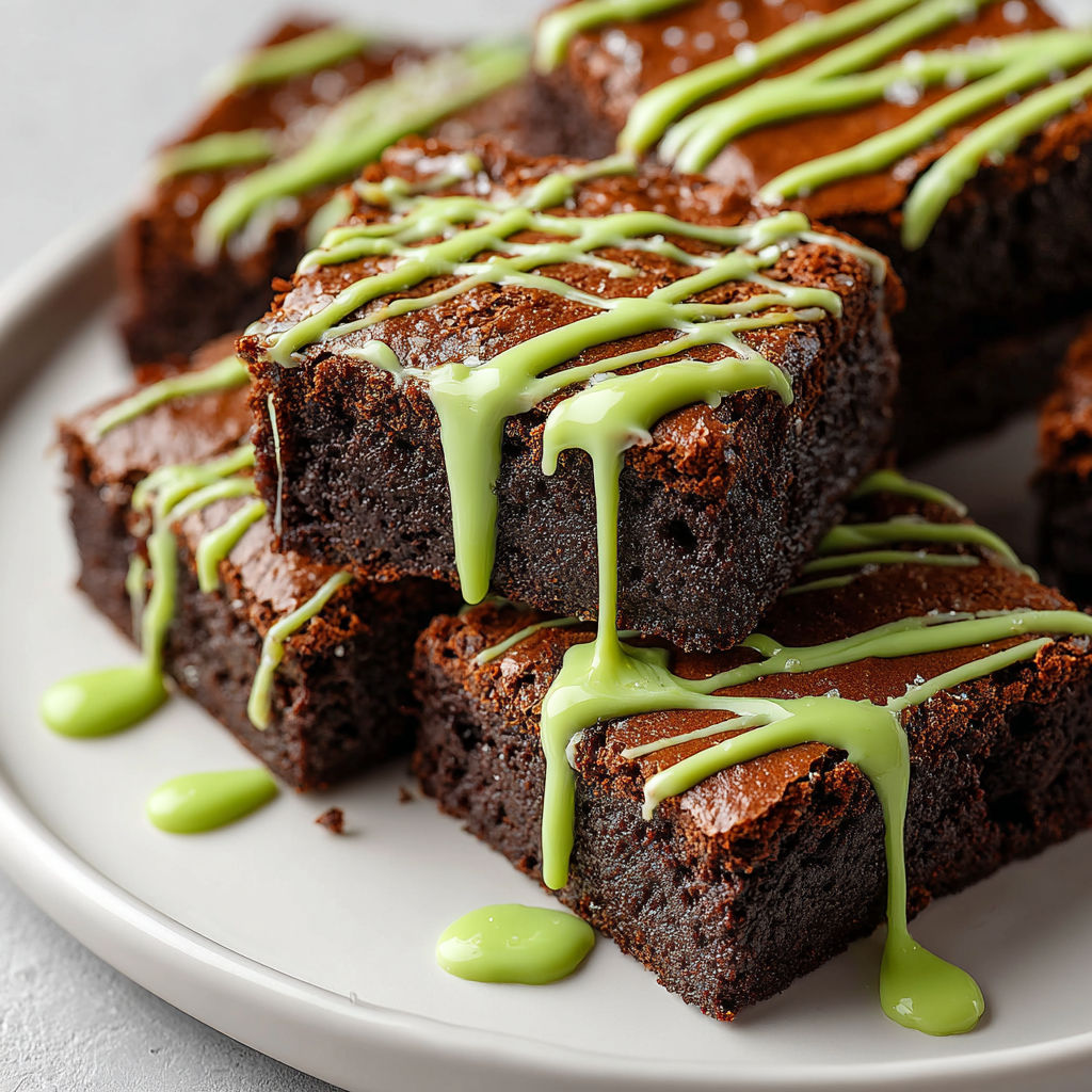 Green Monster Brownies on a plate.
