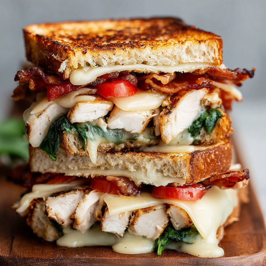 A sandwich with bacon and cheddar cheese.