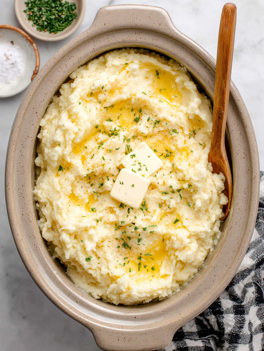 A bowl of mashed potatoes with butter on top.