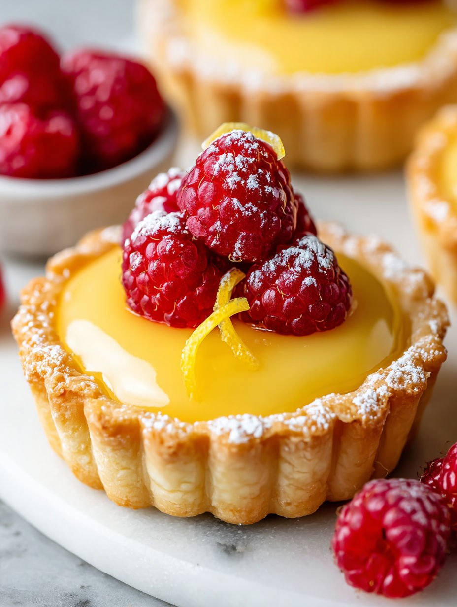 A small pastry with a raspberry on top.