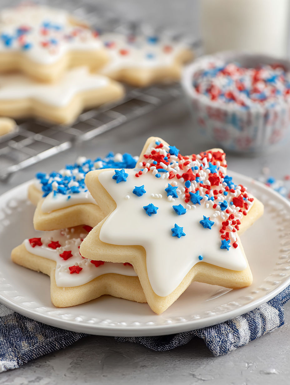 A plate of American Star Sugar Cookies.