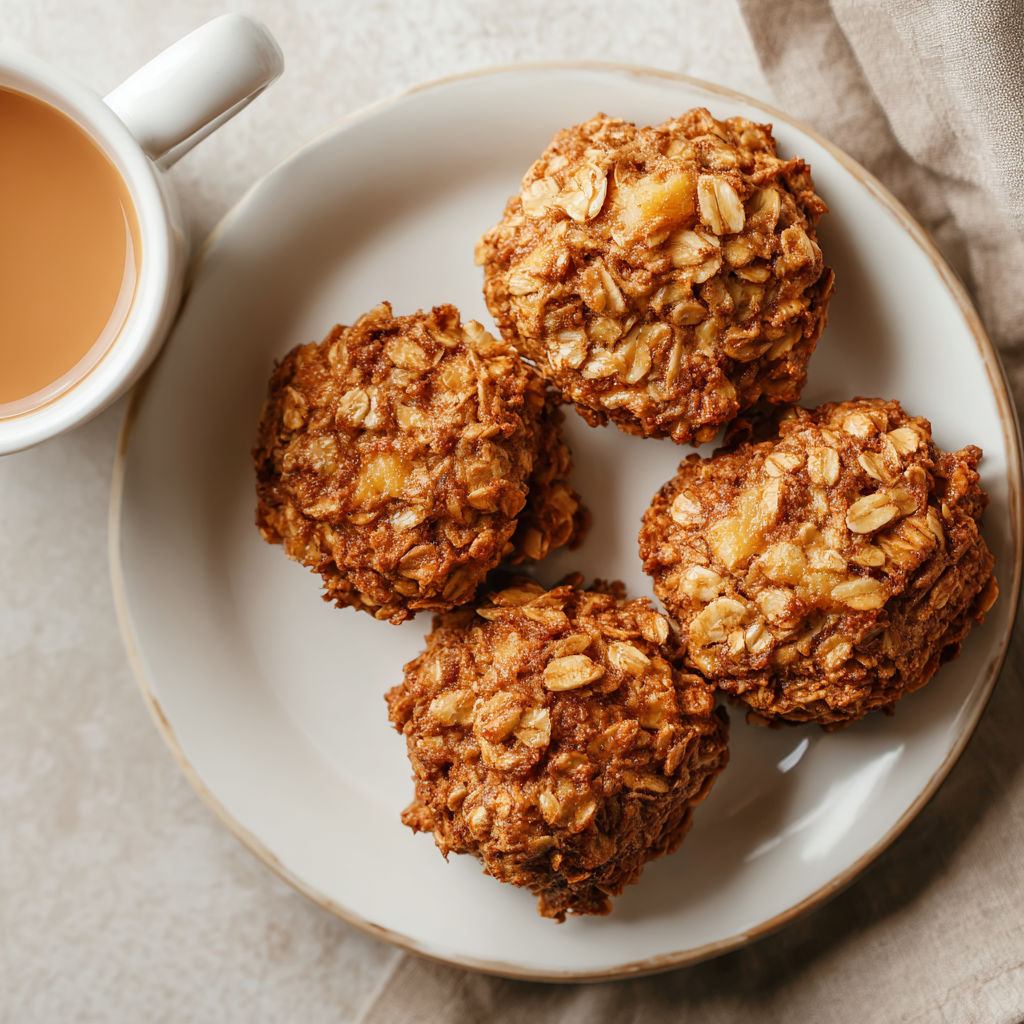 A plate of oatmeal cookies.