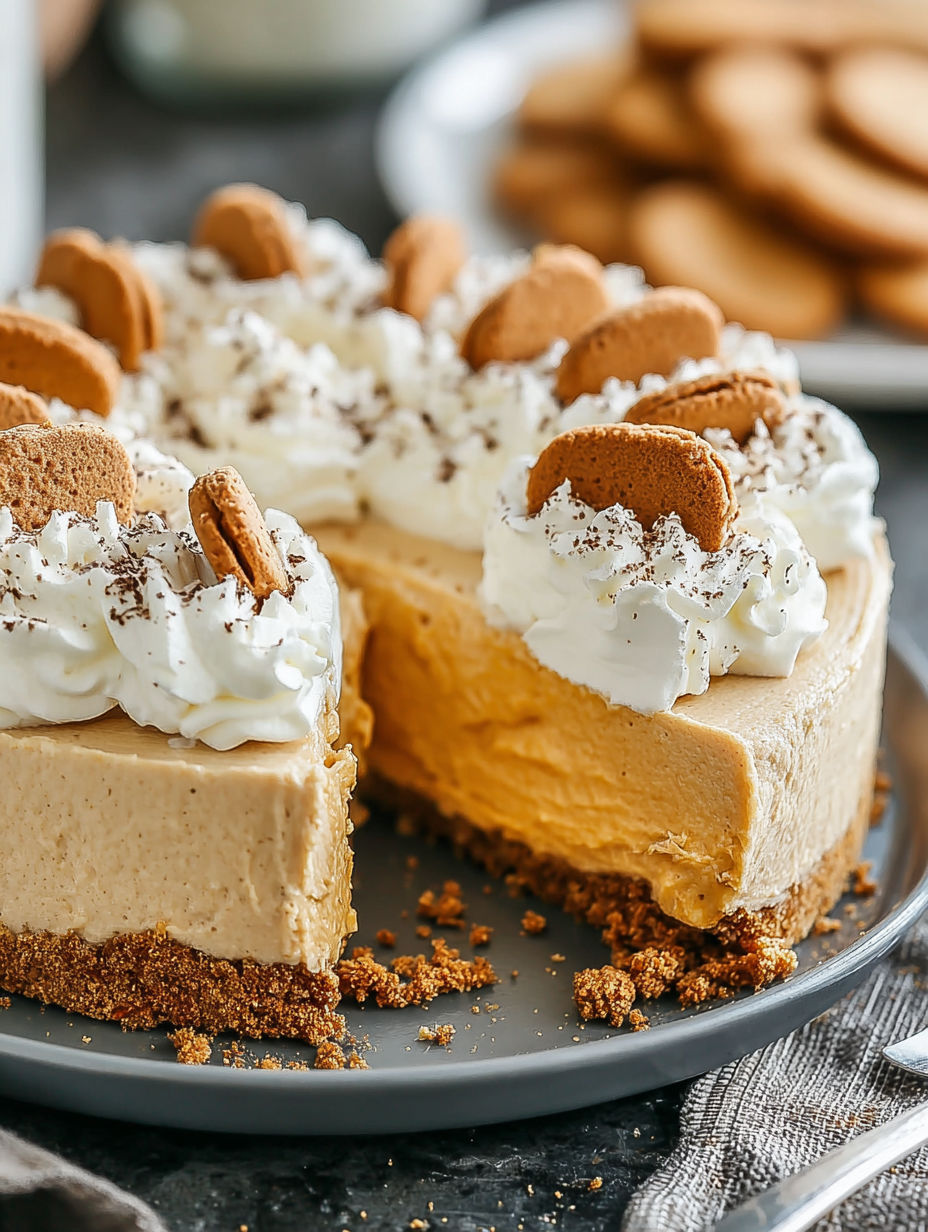 A slice of cake with white frosting and chocolate chips.