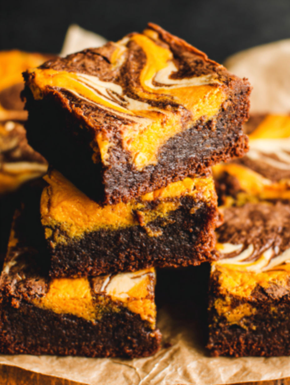 Brownies with a swirl of cream cheese on top.