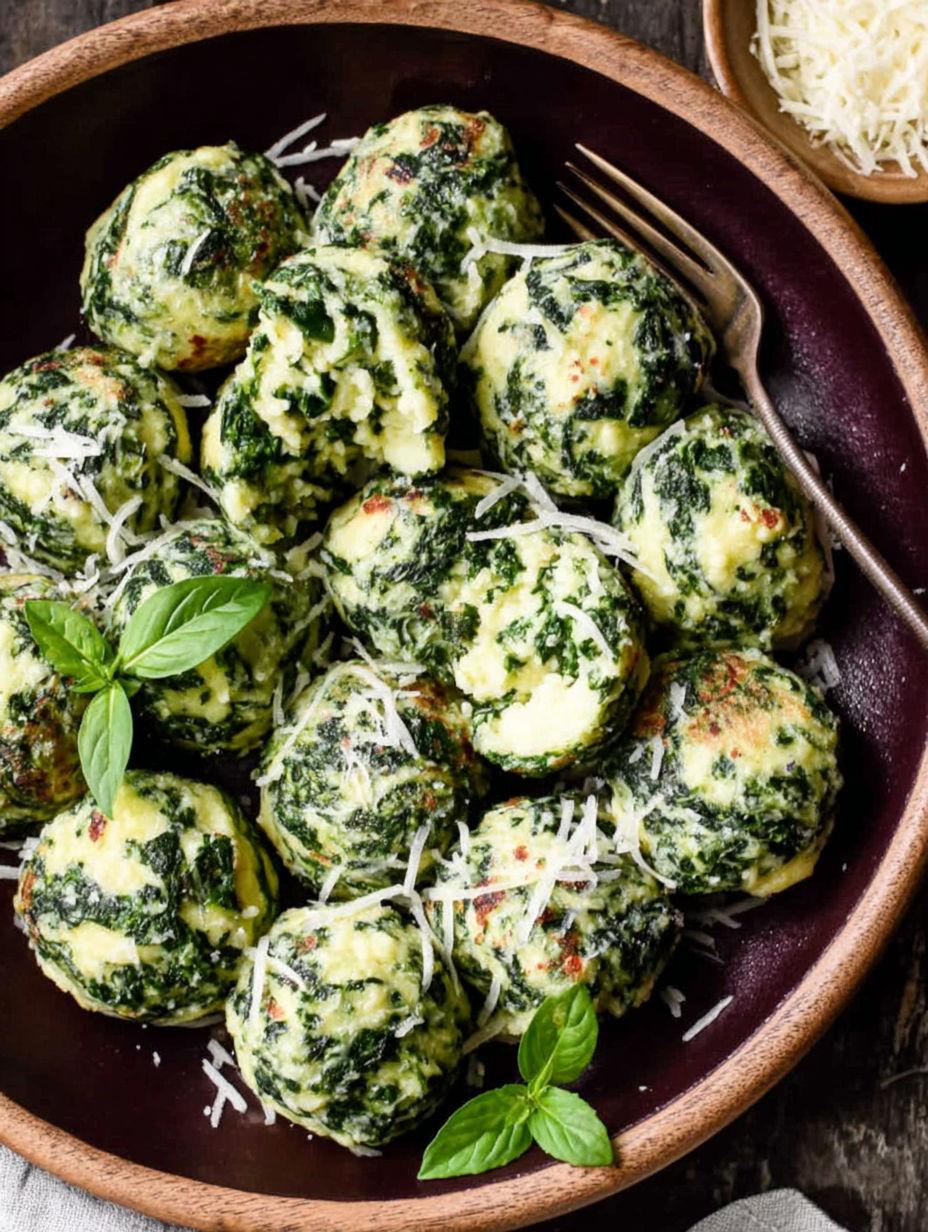 A bowl of food with a fork and a green leaf.