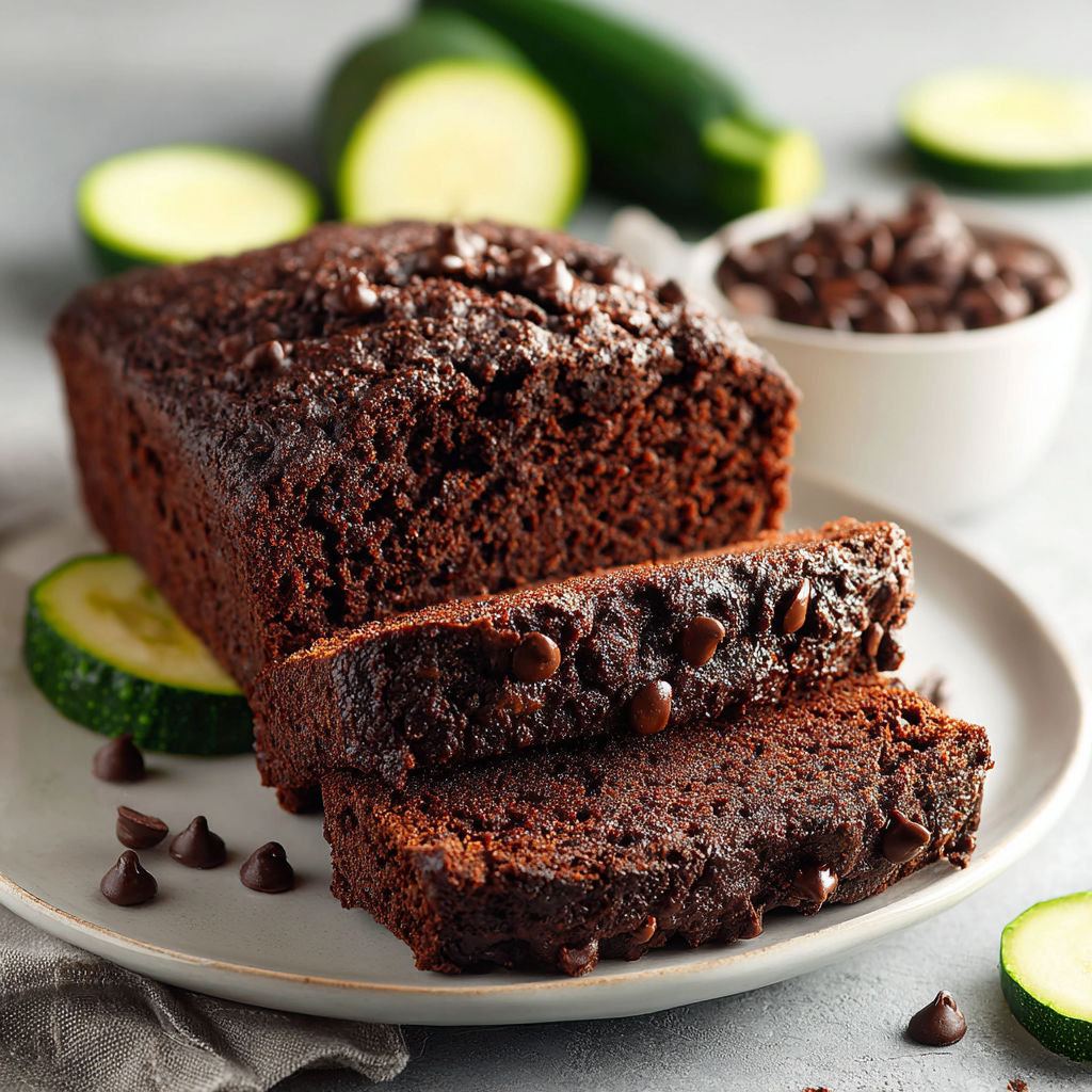 A slice of chocolate zucchini bread.