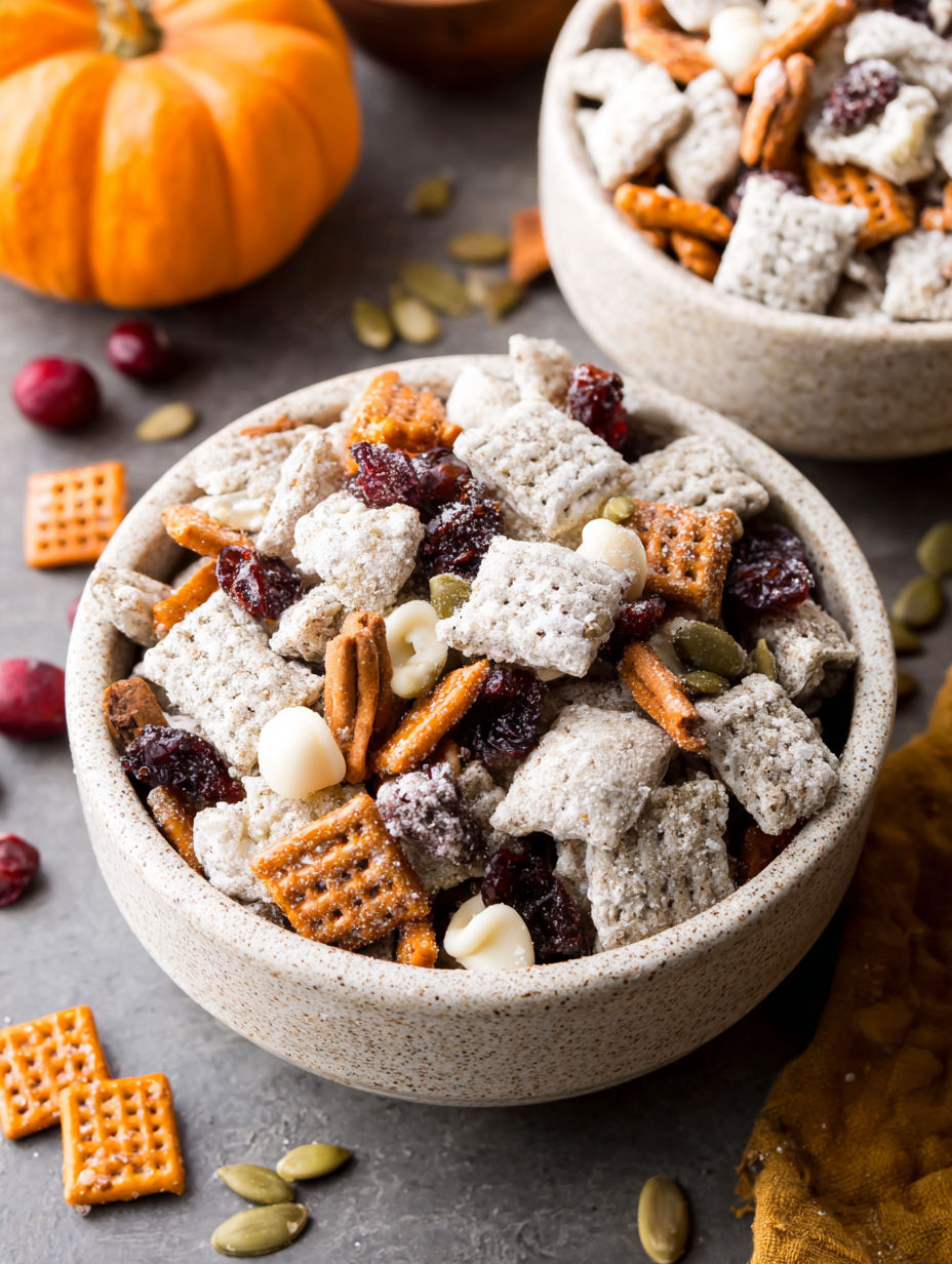 A bowl of Pumpkin Spice Buddies.