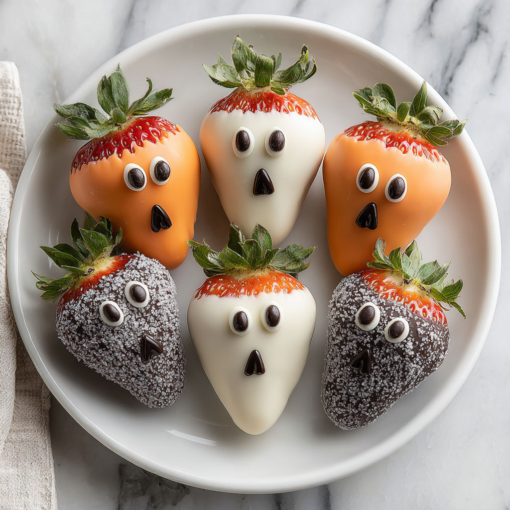 Halloween chocolate covered strawberries.