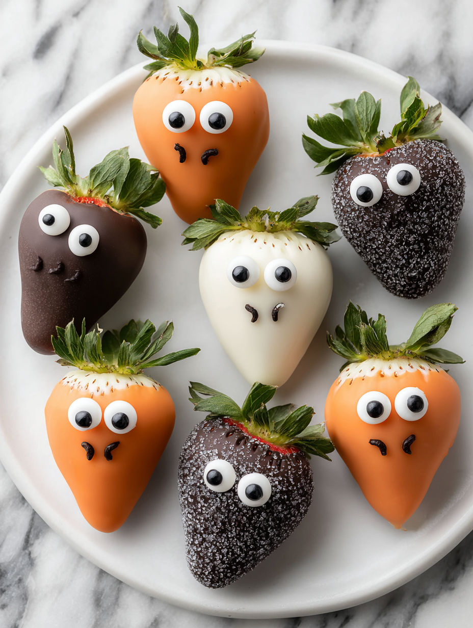 Halloween chocolate covered strawberries.
