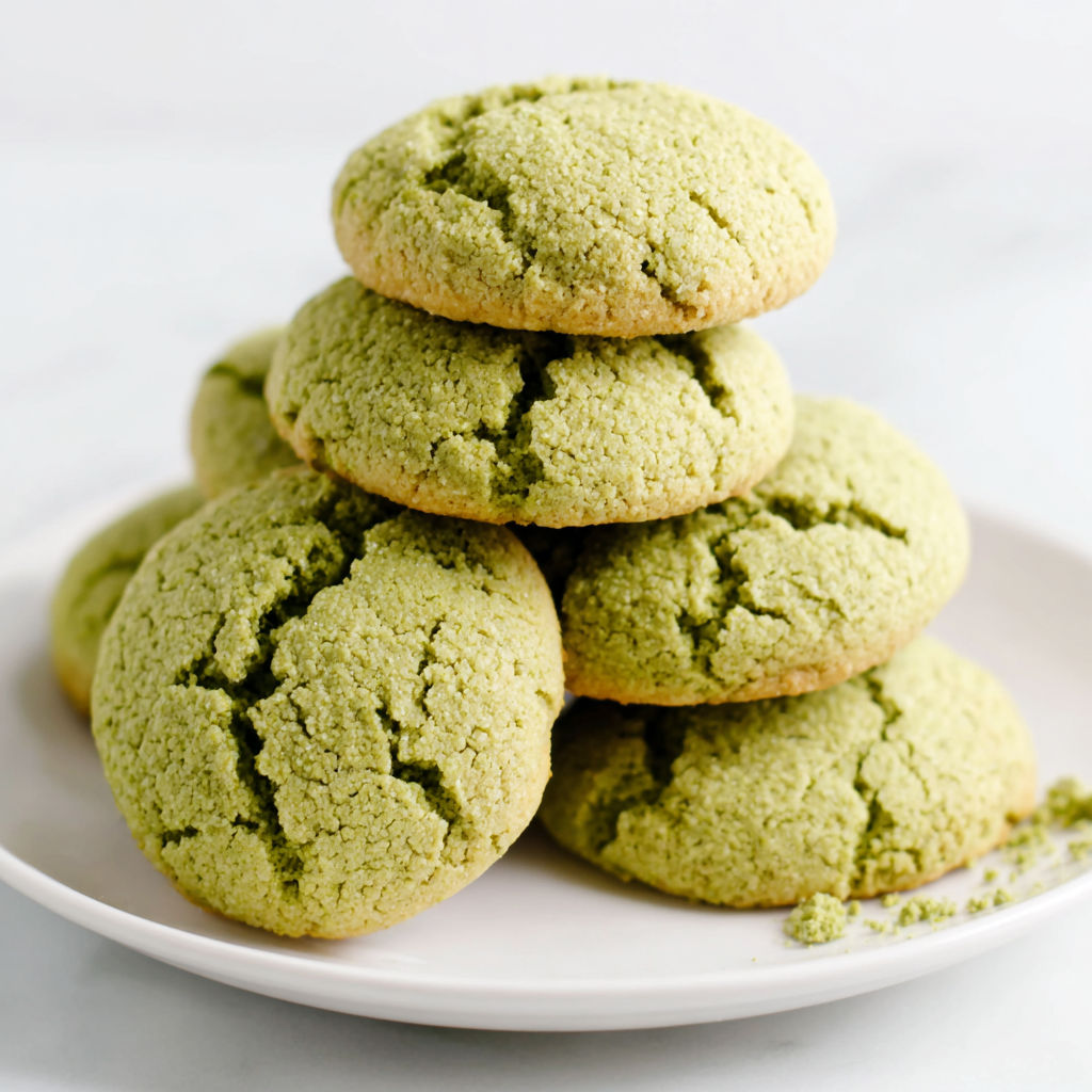 A stack of green cookies.