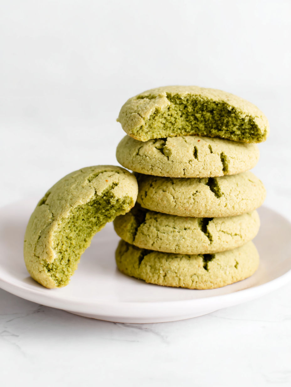A stack of green cookies.