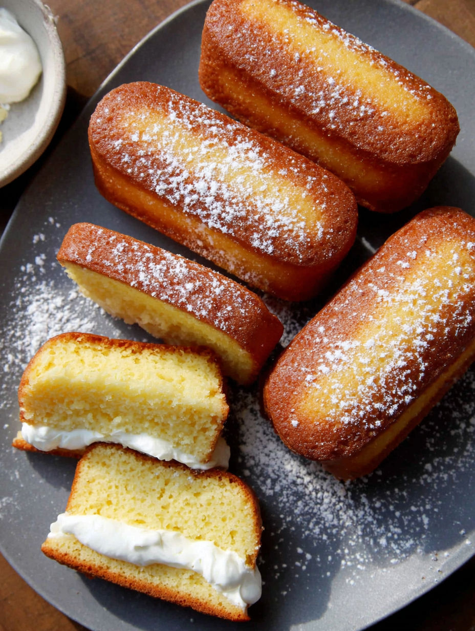 Homemade twinkies on a plate.