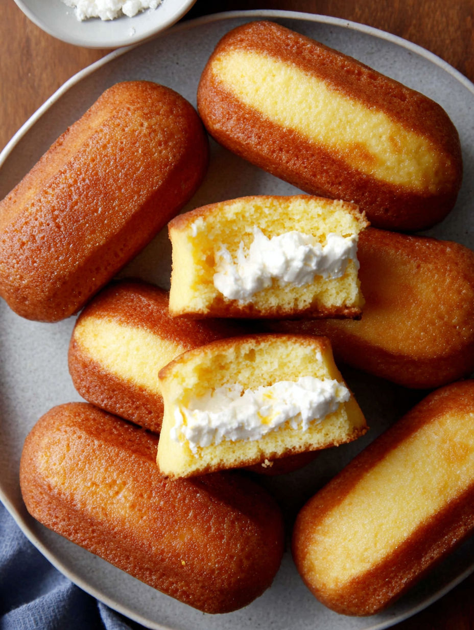 A plate of homemade twinkies.