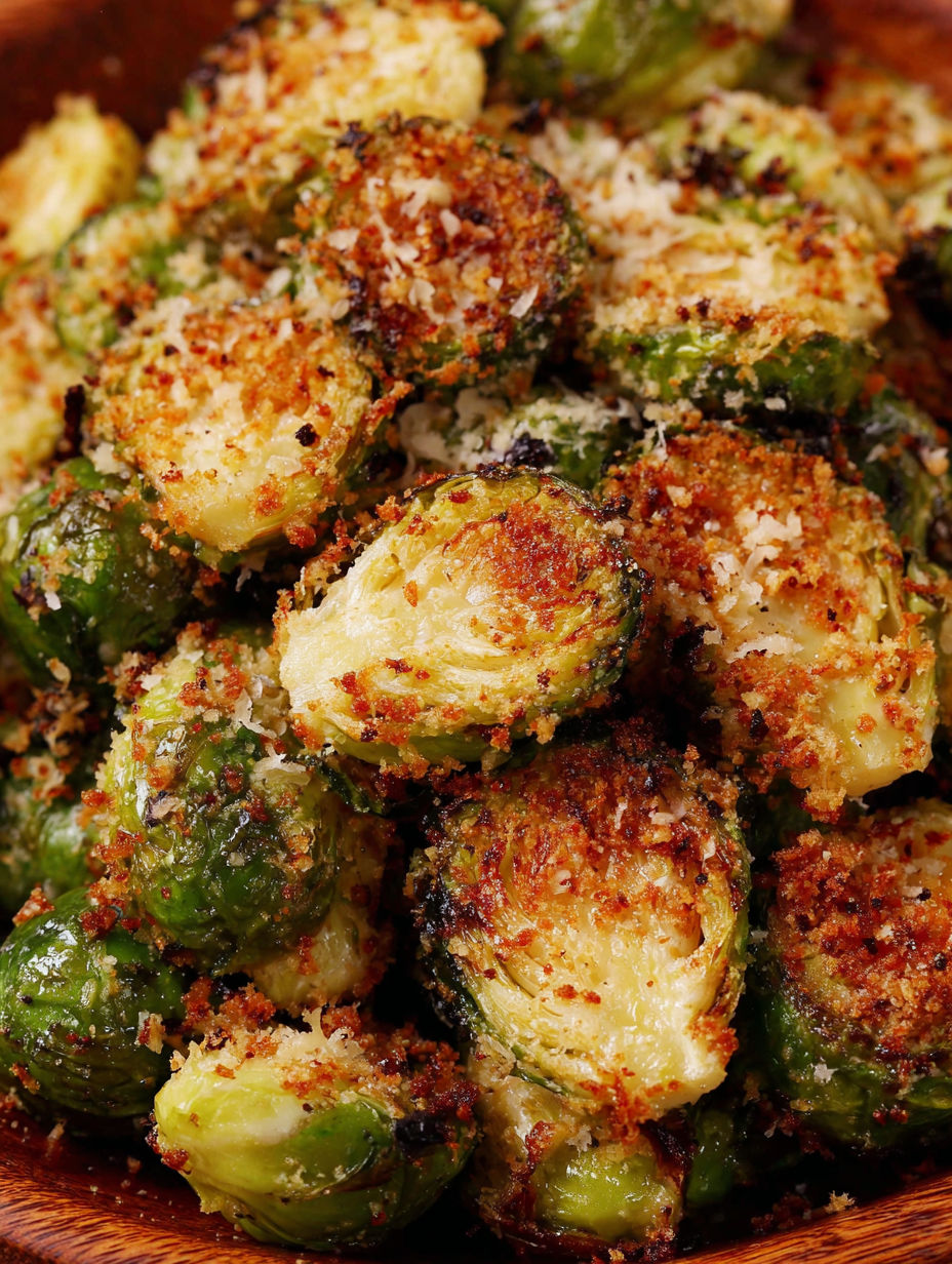 Roasted garlic parmesan brussels sprouts.