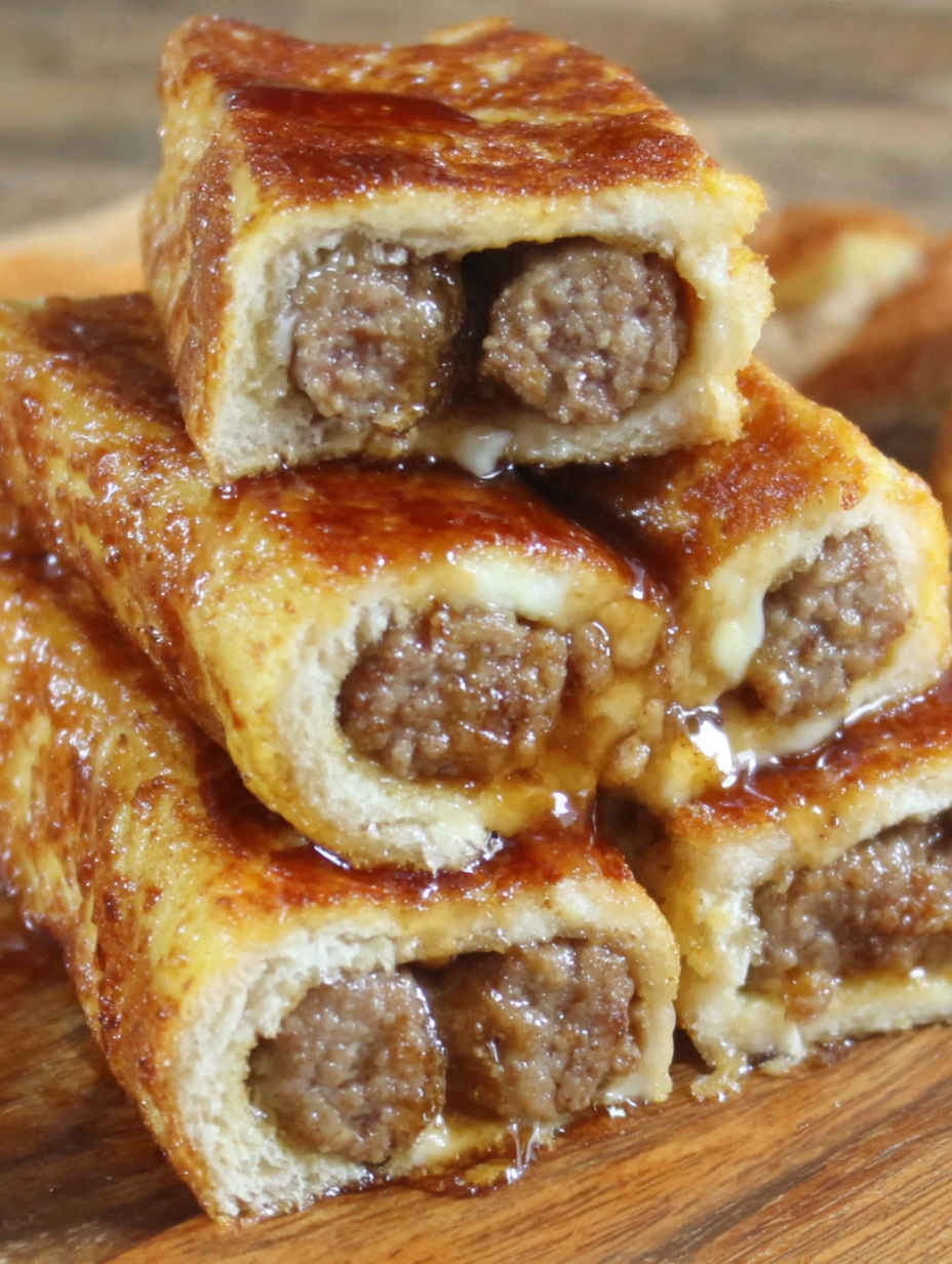 A stack of meat filled pastries.
