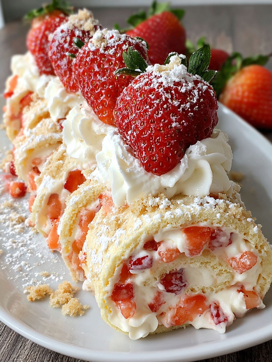 A dessert with strawberries and whipped cream.