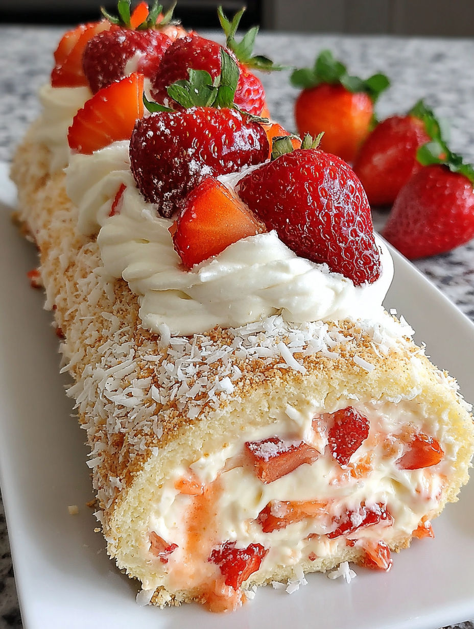 A cake with strawberries on top.