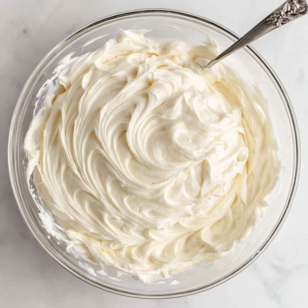A bowl of cream cheese frosting.