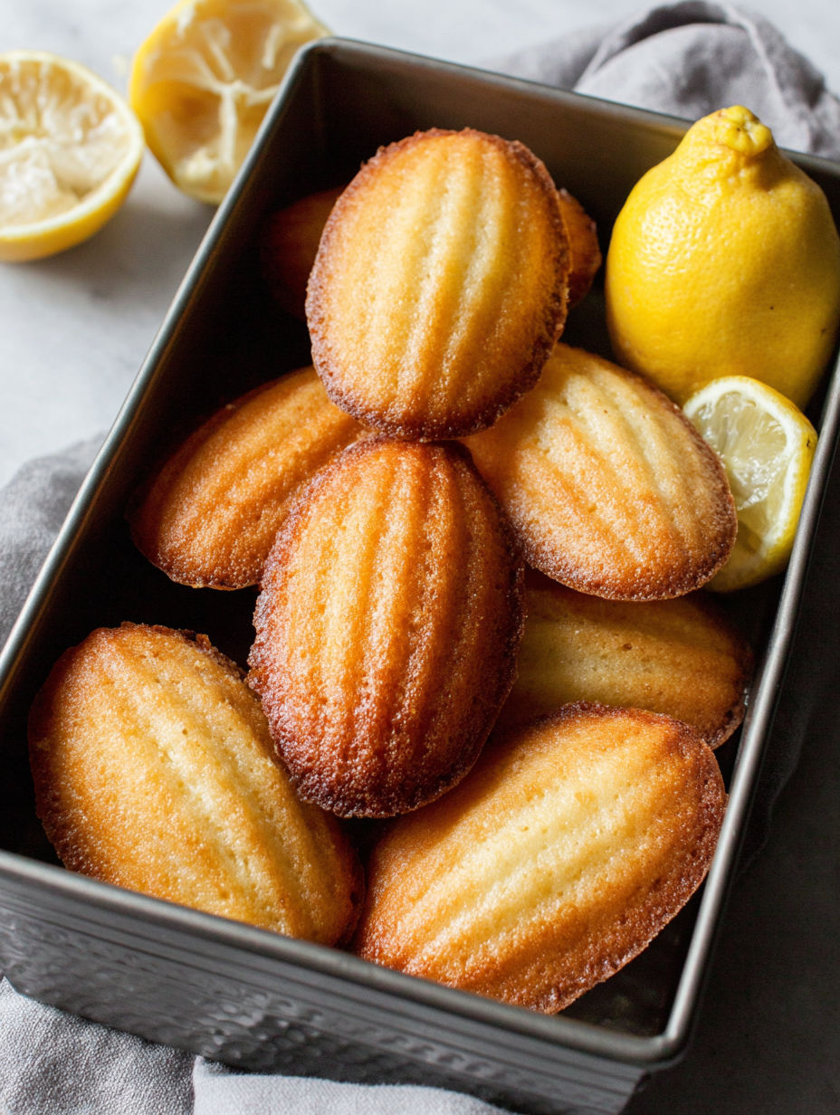 A box of lemon madeleines.